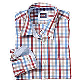 Button Down Hemd Bgelfrei Baumwolle | Farbe rot blau