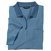 Polohemd mit Bund | Bgelfrei und Trockner-geeignet | Farbe blau