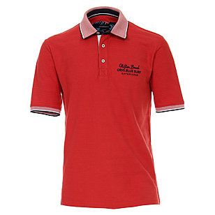 Casa Moda | Polo Shirt Knopfleiste |  Baumwolle mit modischem Druck | Rot