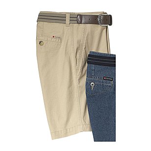 Pionier sportive | Lssige, elastische Jeans-Bermuda | Farbe beige