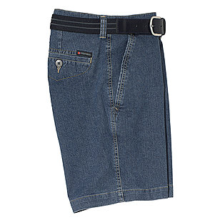 Pionier sportive | Lssige, elastische Jeans-Bermuda | Farbe blau