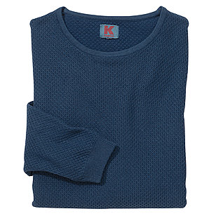   Mnner-Pullover mit Wabenstruktur | Farbe blau