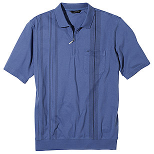  Navigazione | Polohemd mit Bund, mit Reiverschluss | Farbe jeansblau