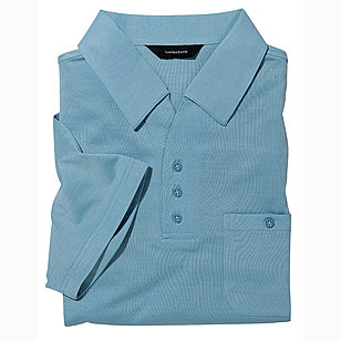 Polo Hemd mit elastischem Bund bgelfrei | Farbe azur