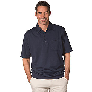 Polo Hemd mit elastischem Bund bgelfrei | Farbe rauchblau