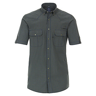 Redmond | Halbarm-Hemd | Adventure Shirt | 2 Brusttaschen | Grn Blau Vichy Karo