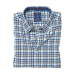 Redmond | Hemd aus Baumwoll Twill | Farbe wei-blau