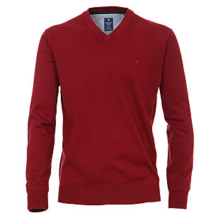 Redmond | Pullover Baumwolle | V-Ausschnitt | Rot