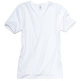 Comazo | Shirt mit 1/4 Arm und V-Ausschnitt |  Elastische Baumwolle | Wei