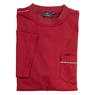 T-Shirt mit Brusttasche | Pflegeleicht und Bgelfrei | Rot