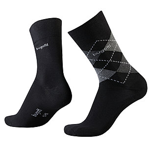 bugatti | Sensitive-Comfort Socken 2er-Pack | Schwarz / Grau