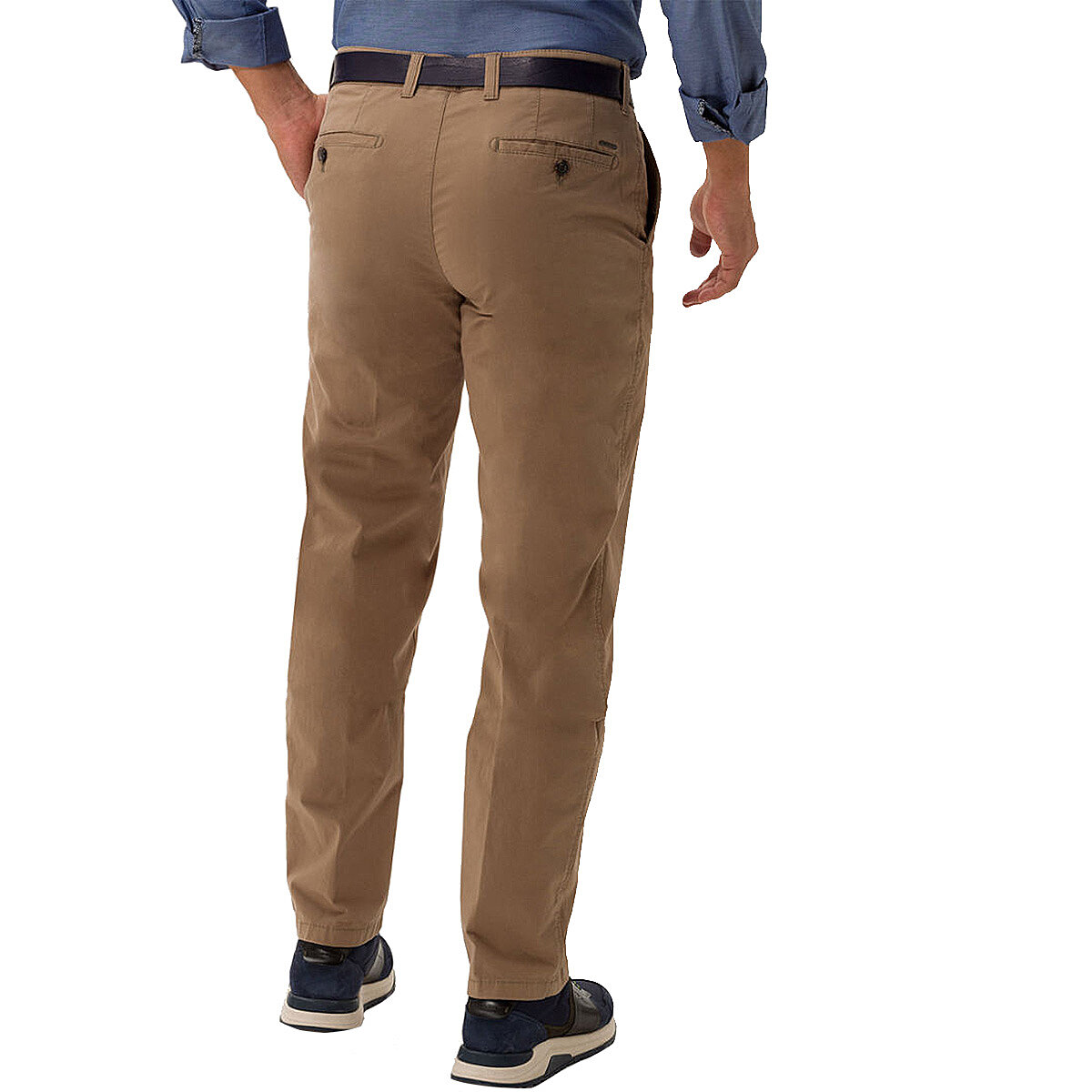 Eurex Modell Größenspezialist | Flat-Front-Chino (Hose Beige Männermode | Pima ohne Brax Bundfalten) bei Kurzleib | | | Cotton