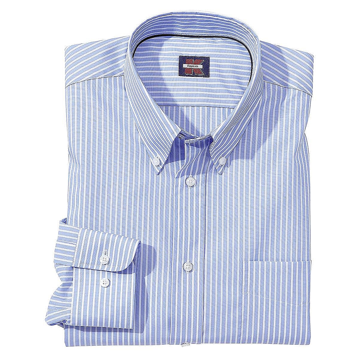 Button Down Hemd Bügelfrei Farbe blau Streifen Größenspezialist Männermode