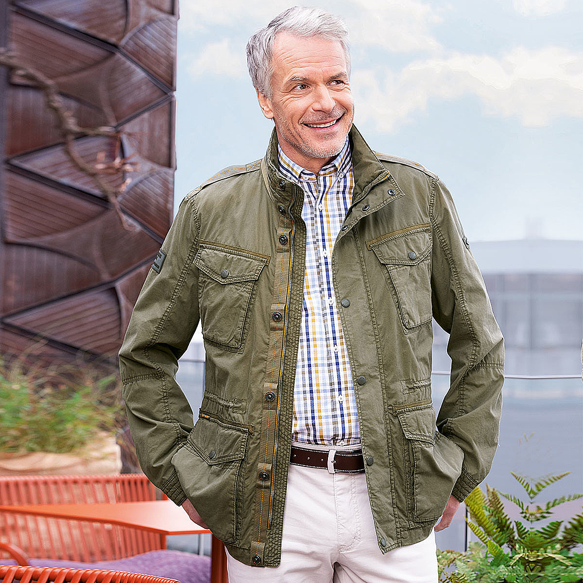 Fieldjacket Damen Khaki Army Military Style Mantel Damen Army