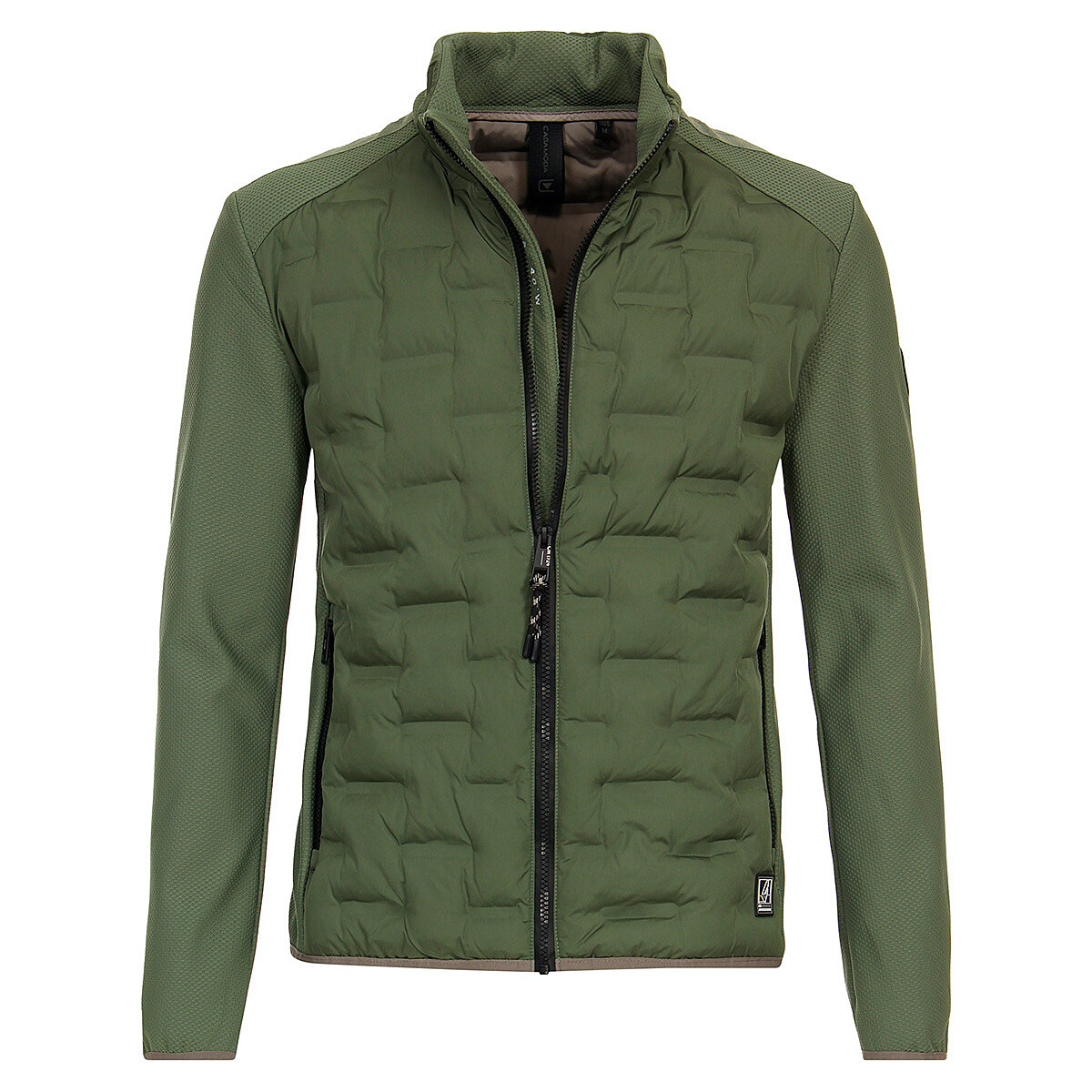Casa Moda | Steppjacke im Material-Mix | Stepp mit Softshell | Oliv