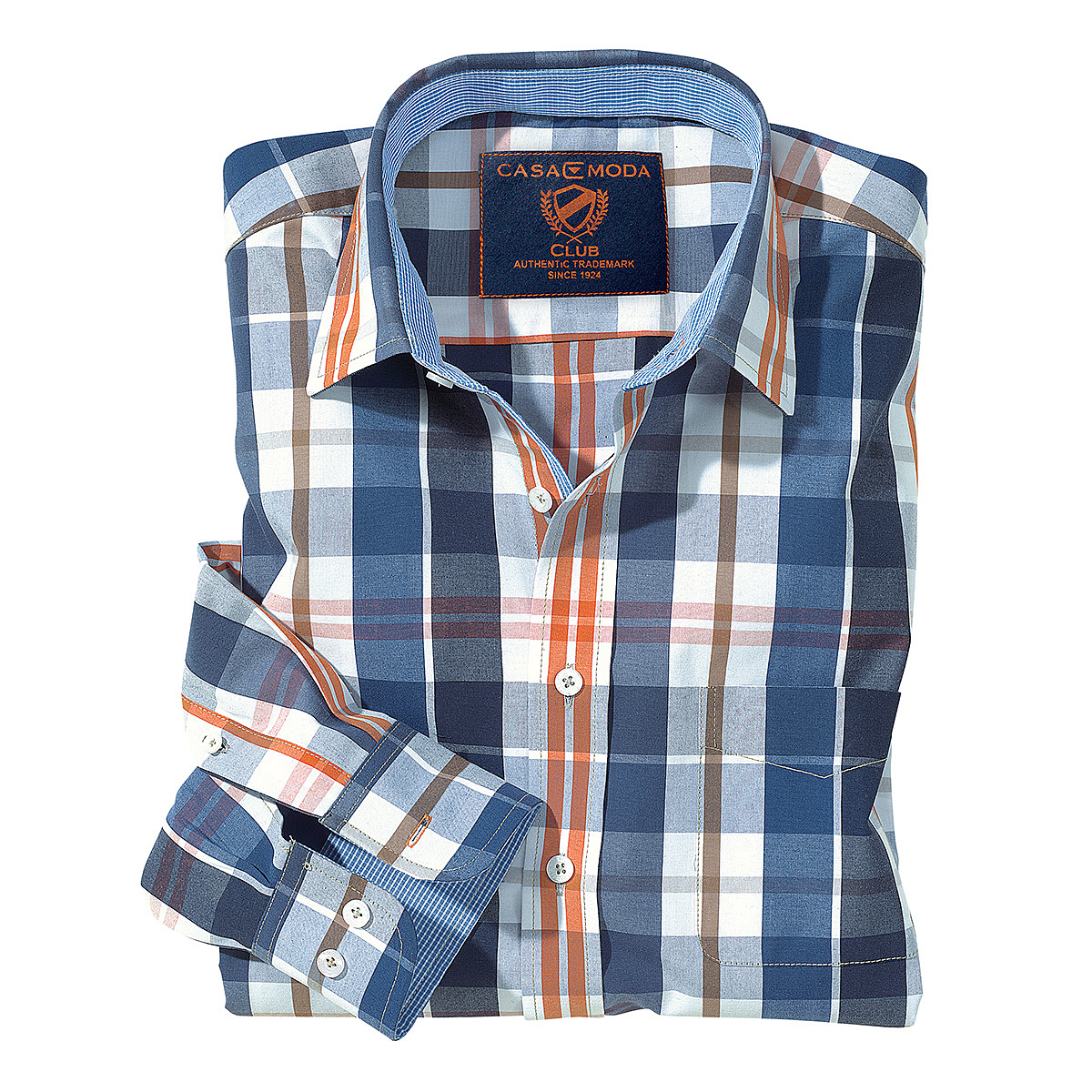 Casa Moda Freizeithemd Mit Raffinierter Detailverarbeitung Farbe Blau Orange Grossenspezialist Mannermode