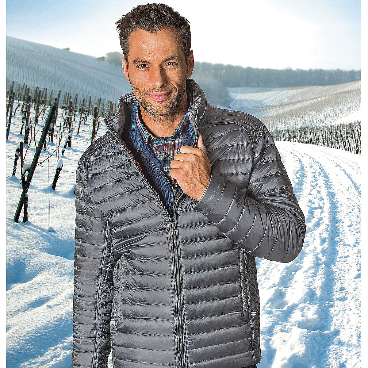 Leichte steppjacke herren grau