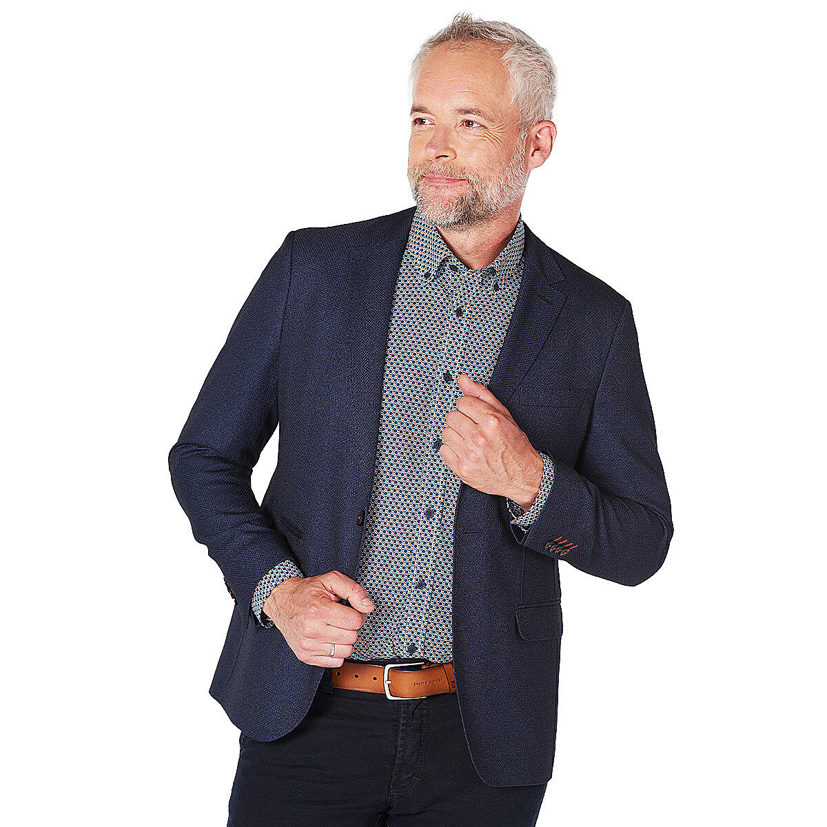 Gebr. Weis Trachtenjanker Dunkelblau - Klassischer Veloursjanker In Übergröße 34