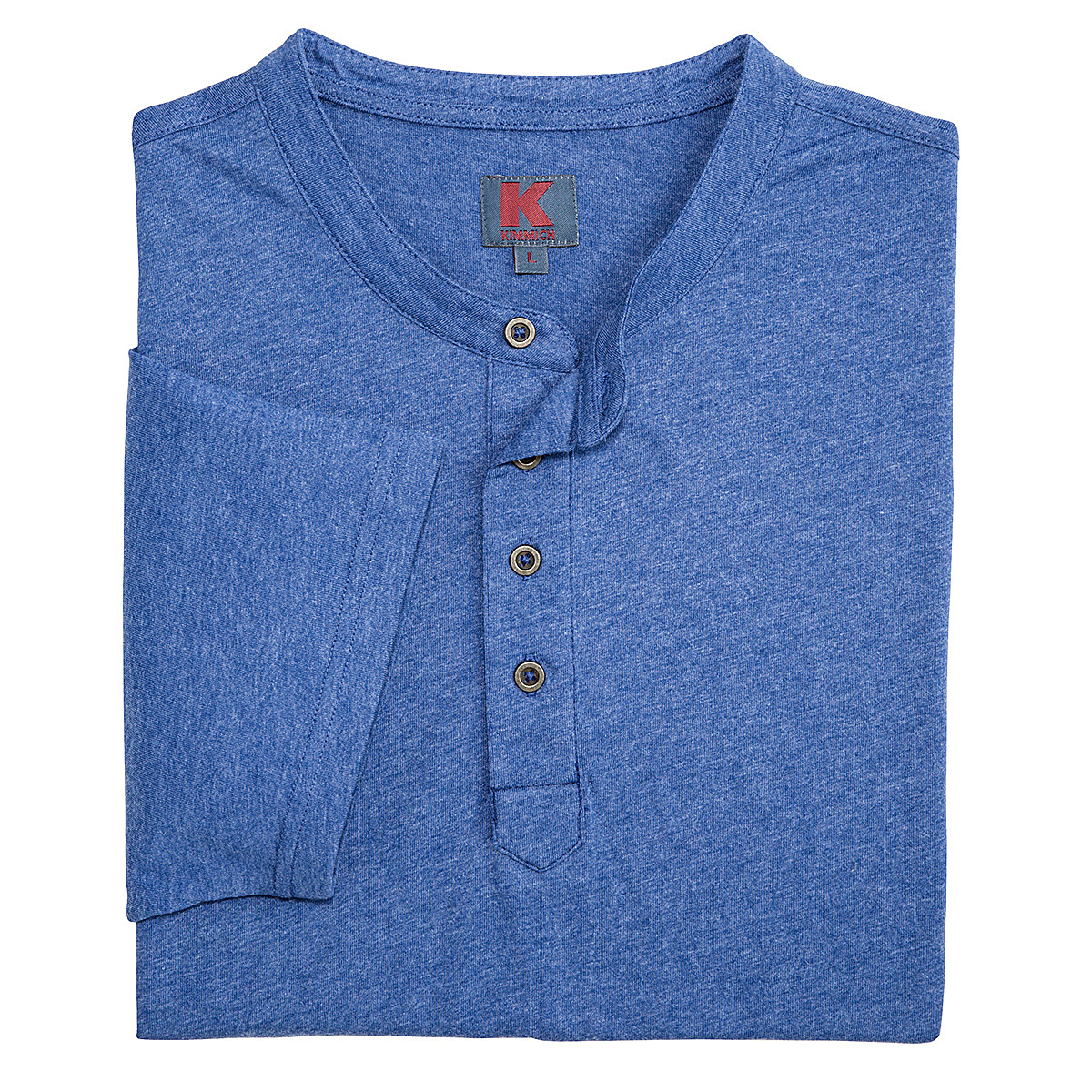 Kimmich | Henley-T-Shirt mit Knopfleiste | Pflegeleicht | Farbe blau |  Größenspezialist Männermode