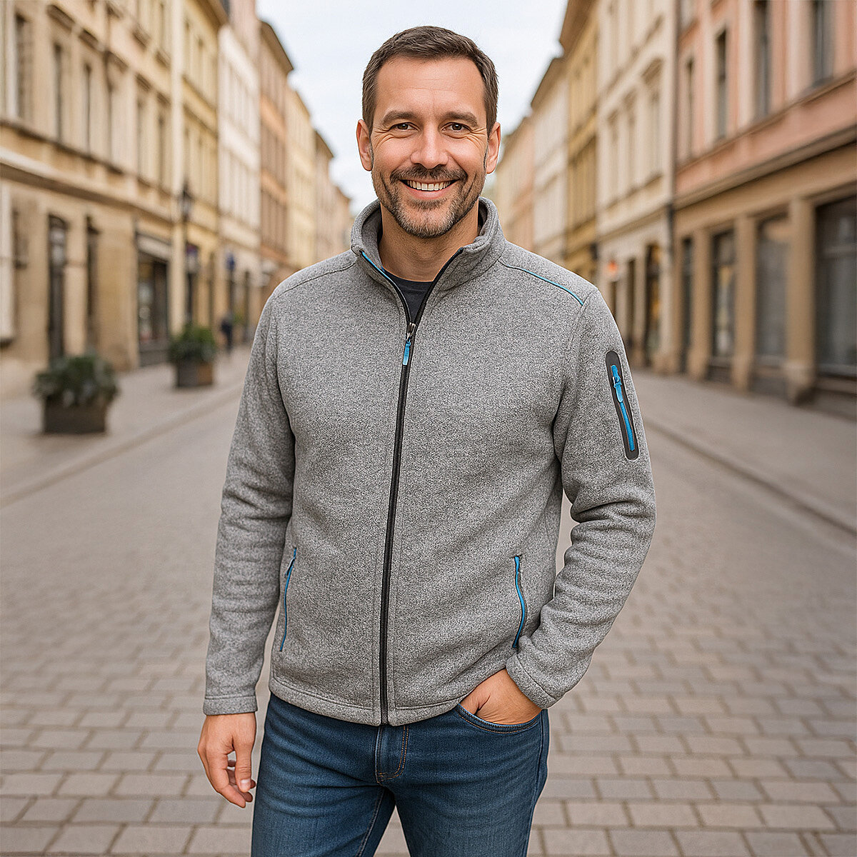 Brigg Fleecejacke Übergröße Schwarz, Größe 4XL – Ohne Futter, Mit Verdeckten Taschen Und Kordelzug, Aus Microfleece