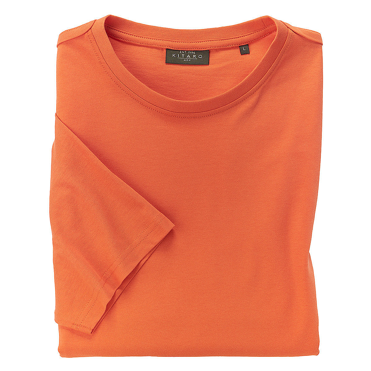Kitaro Uni T Shirt Baumwolle Farbe mango Gr enspezialist