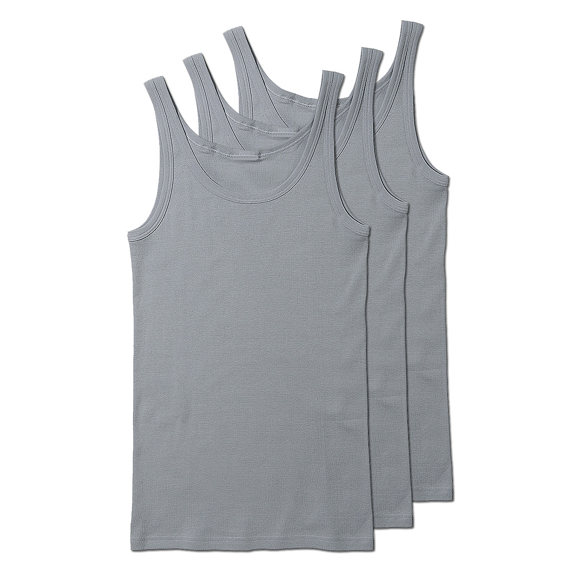 Feinripp Pack Im Größenspezialist | Unterhemd | | Männermode hellgrau Farbe günstigen 3er