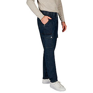 Club of Comfort | Modische Cargo-Hose in markanter Denim-Struktur | High Stretch-Qualitt
