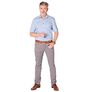 Club of Comfort | High-Stretch Baumwollhose | Swing-Pocket | Sommerleicht | Grau