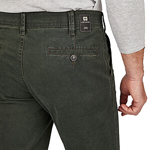 Club of Comfort | Chinos Flat Front | Baumwoll-Gabardine | Oliv