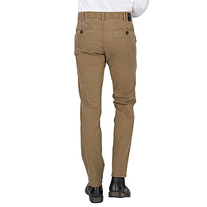 Club of Comfort | Chinos Flat Front | Baumwoll-Gabardine | Dunkelbeige