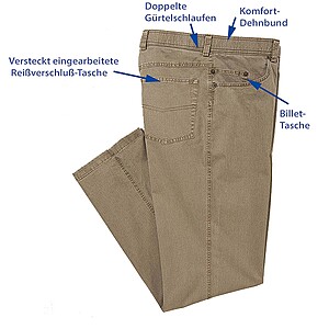 Leichte Sommerjeans - elastische Baumwolle | Farbe tabak