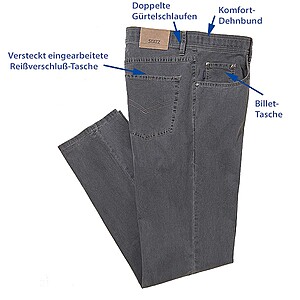 Leichte Sommerjeans - elastische Baumwolle | Farbe stein