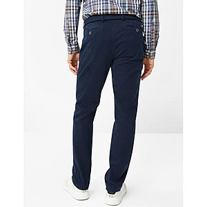 Eurex | Flat-Front-Hose mit Bestformer Bund | Baumwollhose | Kurze Leibhhe | Marine