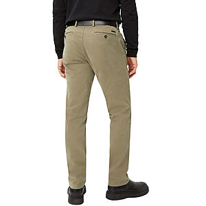 Eurex | Flat-Front-Hose mit Bestformer Bund | Baumwollhose | Kurze Leibhhe | Moos