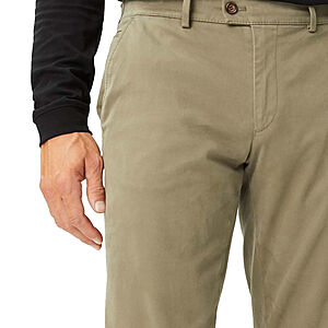Eurex | Flat-Front-Hose mit Bestformer Bund | Baumwollhose | Kurze Leibhhe | Moos