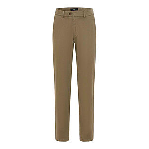 Eurex | Flat-Front-Hose mit Bestformer Bund | Baumwollhose | Kurze Leibhhe | Moos