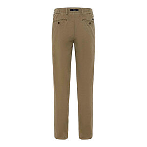 Eurex | Flat-Front-Hose mit Bestformer Bund | Baumwollhose | Kurze Leibhhe | Moos