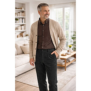 Reise Komfort Microcordhose | Farbe schwarz