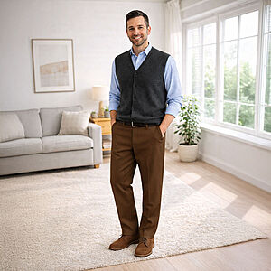 Kombi Reisehose Teflon Fleckschutz | Farbe braun