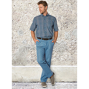 Aubi | Bundfaltenjeans | Kurze Leibhhe (Tiefbund) | Farbe bleach
