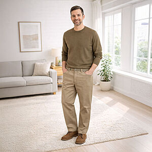 Sportliche Baumwollhose Farbe khaki