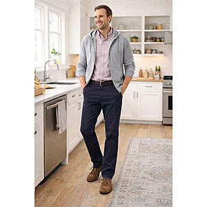 m.e.n.s. | B�gelfreie Freizeithose Pima Baumwolle | Farbe marine