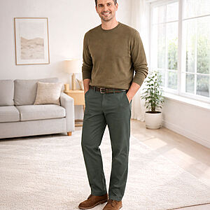 m.e.n.s. | Ausstatter-Freizeithose aus elastischer Baumwolle | Oliv