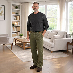 m.e.n.s. | Ausstatter-Freizeithose aus elastischer Baumwolle | Oliv