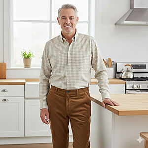 Luigi Morini | Bequeme Cord-Schlupfhose | Mittelbraun