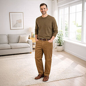 Sportliche Baumwollhose Swing-Pocket Farbe dunkelbeige