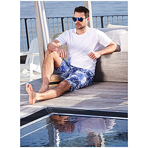 Bermuda Shorts | Blau Weiss gemustert