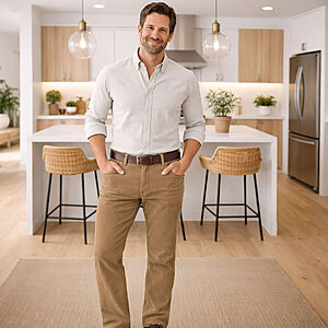 Elastische Cordhose, Farbe beige