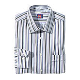 Bügelfreies Streifenhemd auf Weißfond. Farbe: grau