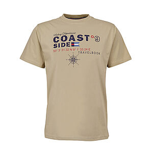 BRIGG | Elastisches T-Shirt | Coast Side | Rundhals | Beige